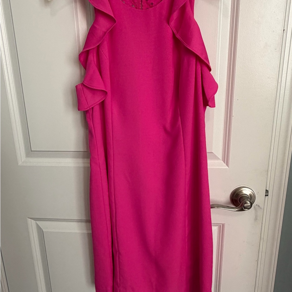 Lilly Pulitzer Bright Pink Ruffle  Dress